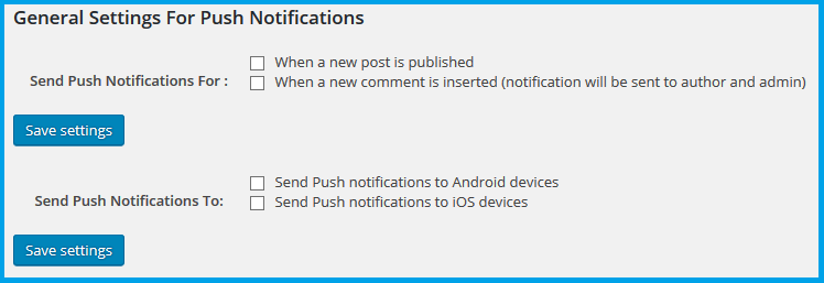 All push notification for WP Image